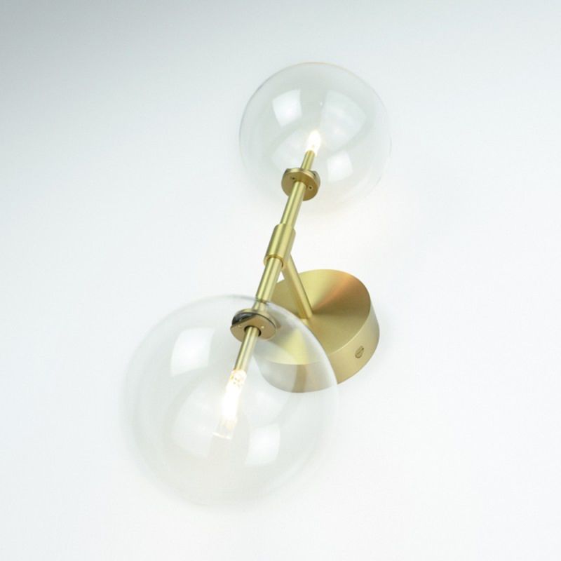 Schwung Dawn Dual Burnished Brass Transparent Globe Wall Light